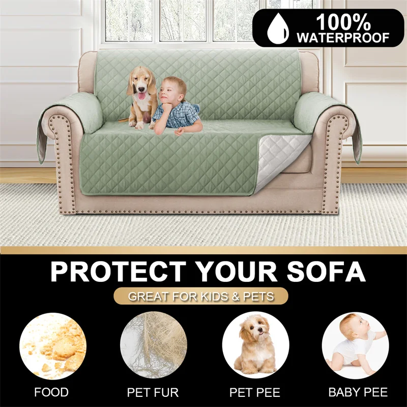 

100% Waterproof Sofa Covers for Dogs Bed Cover Pet Blanket Couch Protector Triple Non Slip Washable Sofa Slipcovers