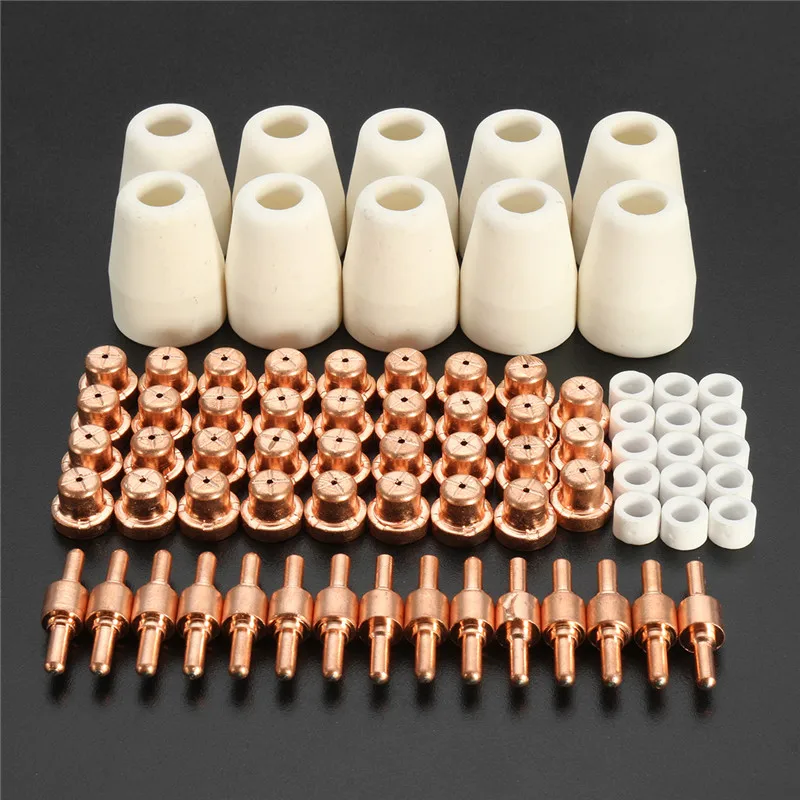 

75pcs Plasma Cutter Accessories For Cutter Torch Consumables KIT Electrodes TIPS Nozzles Fit CUT40 CUT50 Welding Nozzles