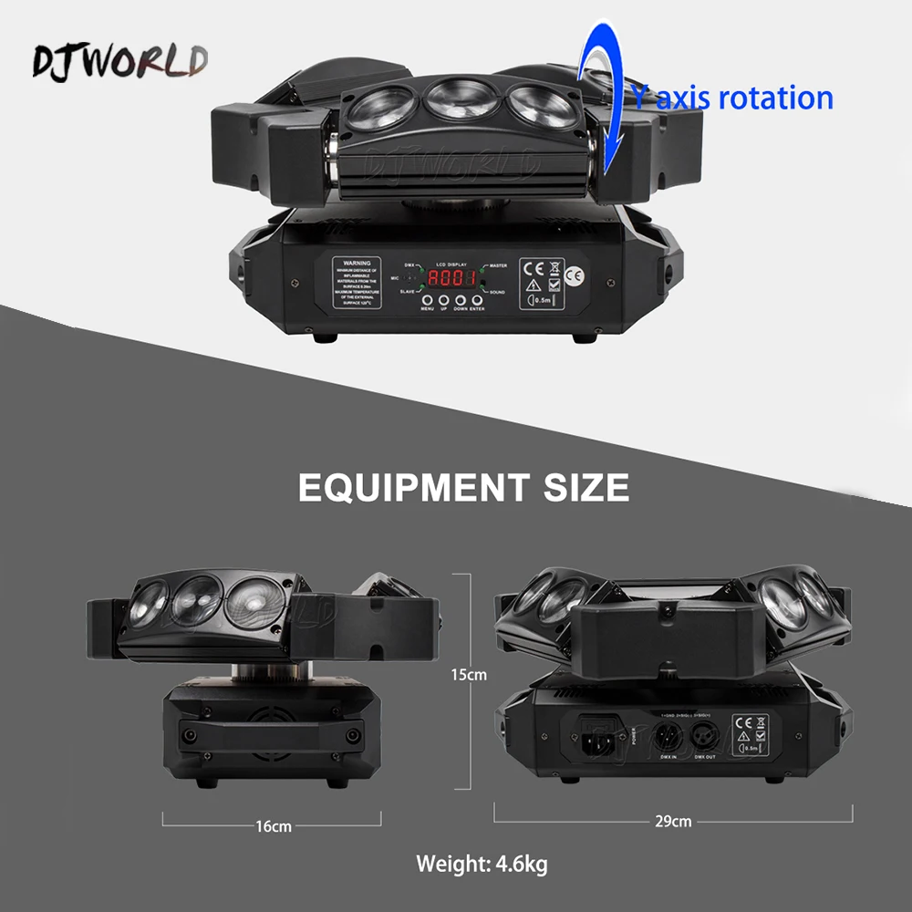 Миниатюрный светодиодный луч 9x10 Вт паук DMX512 освещение со сценическим эффектом
