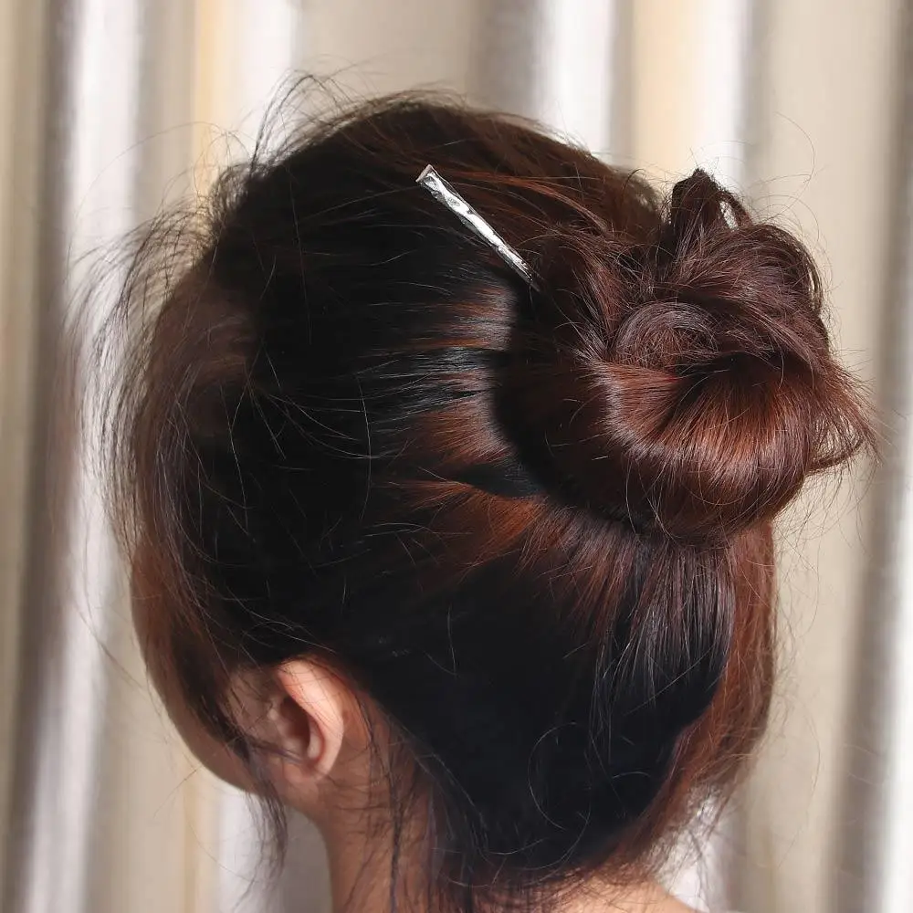 

Accessoires Hot Fashion Gold Hair Fork Accessories Silver Women Stick Hair Pin Metal Long Pin