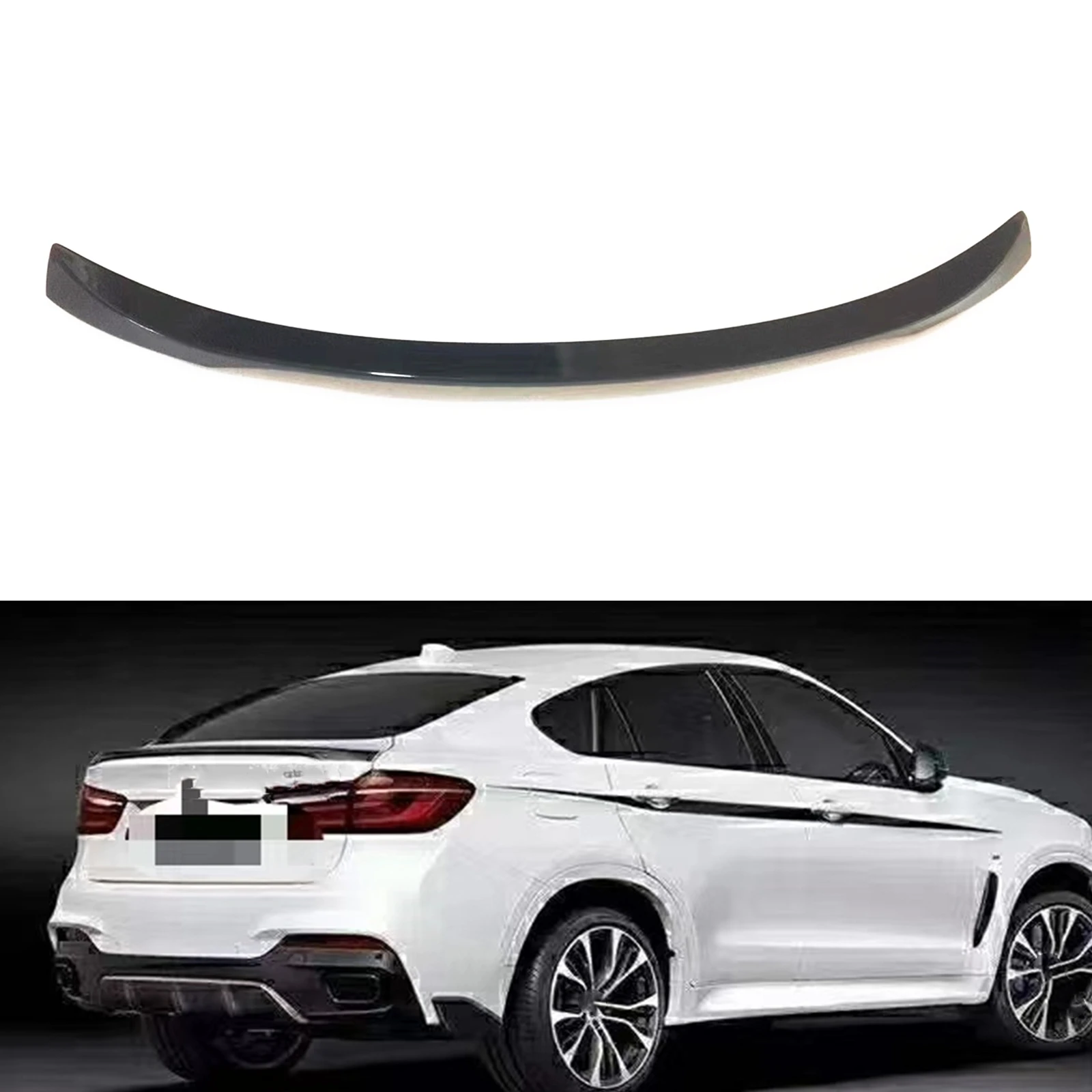 

Car Rear Trunk Spoiler Lip Wing For BMW F16 X6 2015.7-2019 Glossy Black Tailgate Lid Flap Decklid Splitter Trim Upper Body Kit