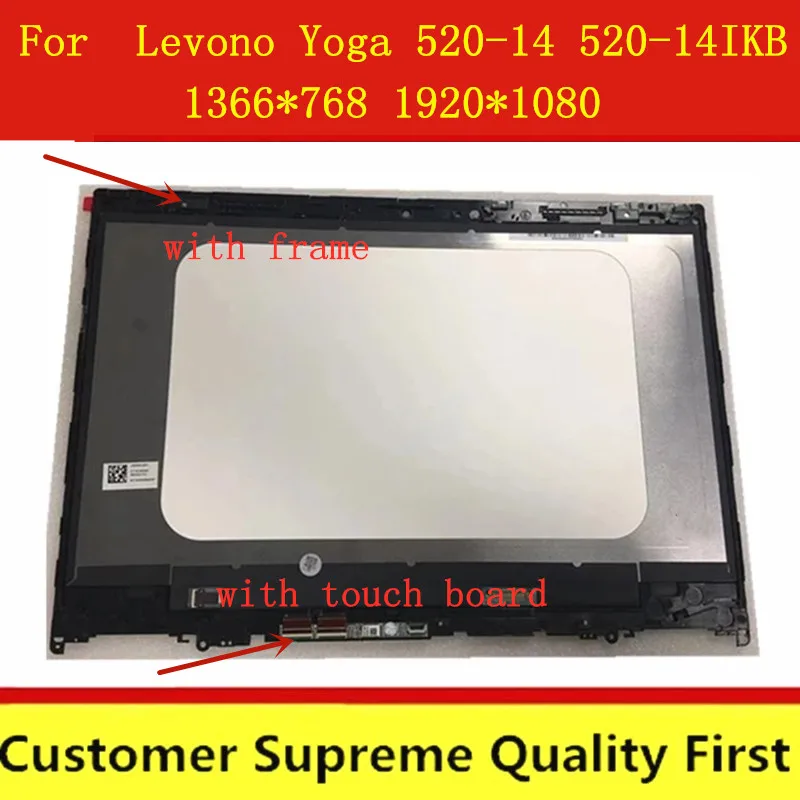 

brand-new 14.0 For Lenovo Yoga 520-14 80X8 80ym 520-14IKB LCD Screen Display Touch Digitizer Assembly fru 5D10N45603 5D10N4560
