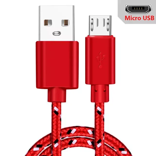 

USB Cable Data Sync USB Charger Cable For Samsung S7 Nylon Braided Mobile Phone Cables Fast Charging