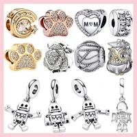infinite hearts clip 925 sterling silver beads bestie bot robot charms fit original pandora bracelet diy jewelry making gift