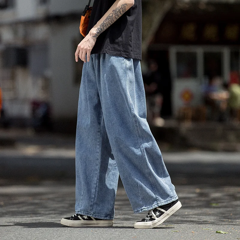 DEEPTOWN Baggy Jeans Japanese Oversize Demin Pants Men Streetwear Distressed Casual Loose Classic Trousers Male Hip Hop Vintage