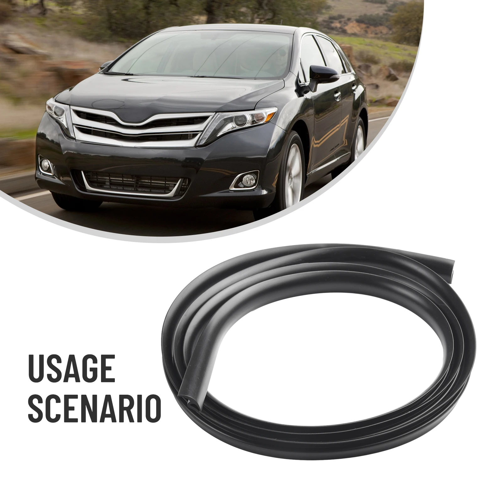 

2M Car Front Rubber Seal Strip For Auto Front Windshield Wiper Sunroof Waterproof Dustproof Trim Durable Car Accessories