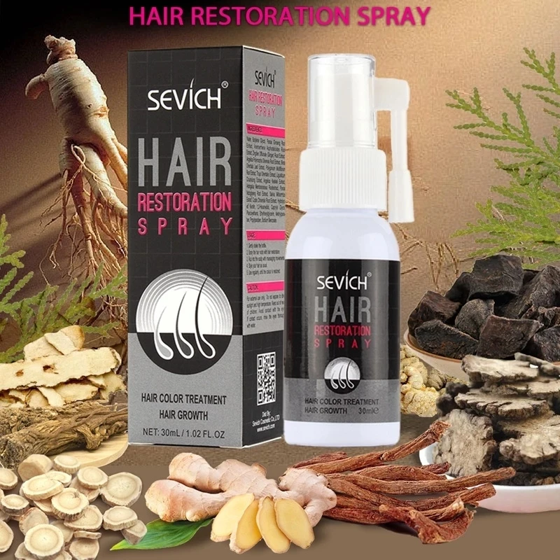 

Hair Growth Essence Spray Herbal Extract Nourishes Repair Scalp White Hair to Black Hair Anti-Hair Loss Black Hair Products