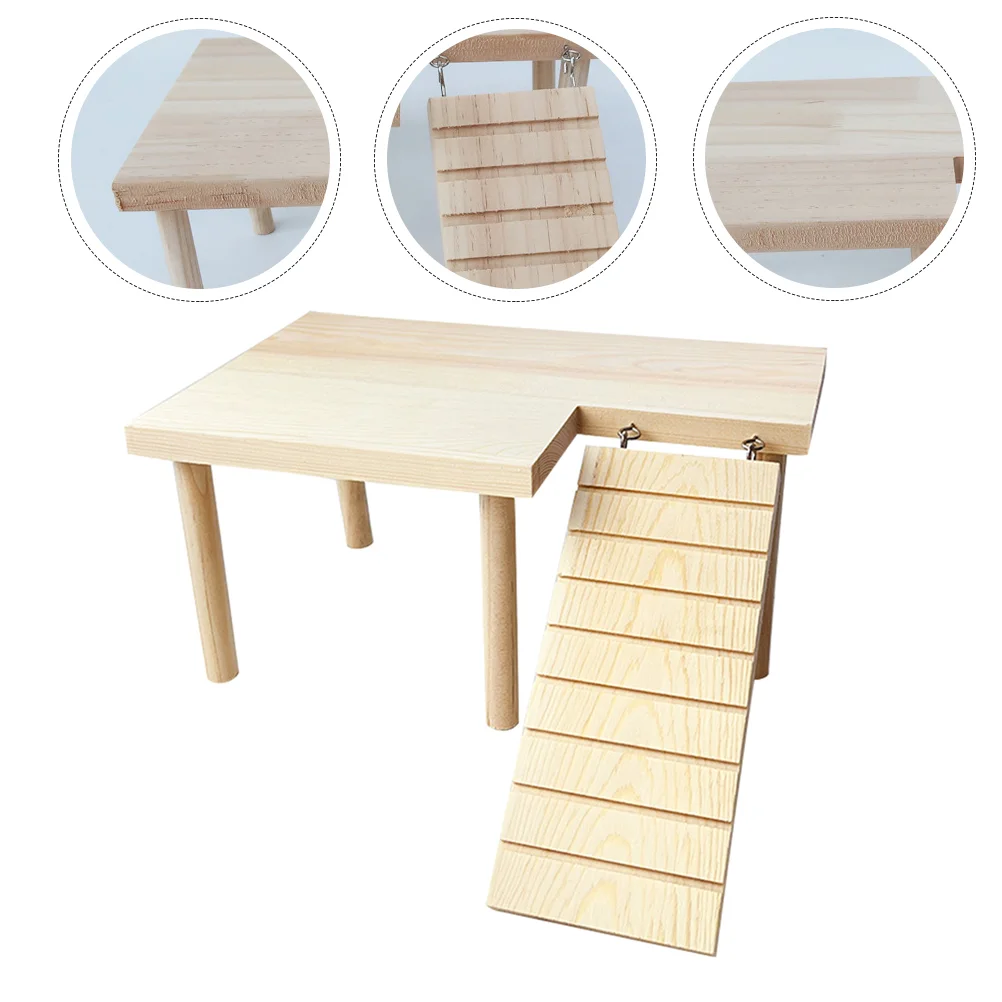 

Hamster Wooden Platform Ladder Floor Rat Plaything Squirrel Toy Decorate Chinchilla Cage Small
