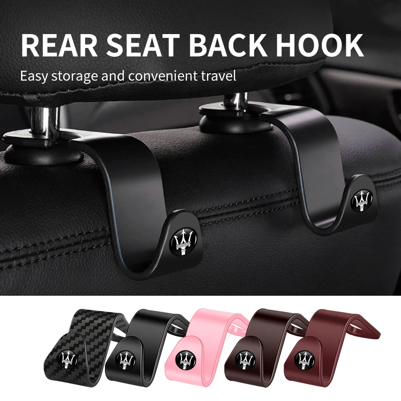 

4 Pcs Auto Seat Headrest Hook Storage Hanger Car Hooks for Purses Bags Vehicle Car Accessories for Maserati Ghibli GranTurismo