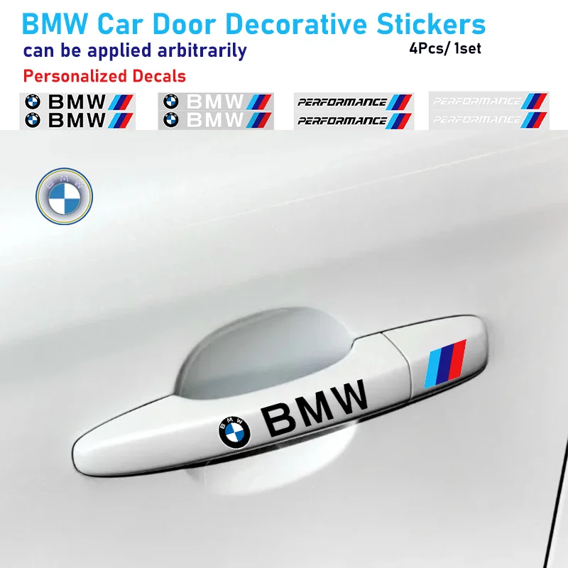 4 шт. наклейки на дверь автомобиля M Performance Logo для BMW E90 F20 F30 F31 F10 G20 F36 X3 X5 X6 M4 X1 X2 X7