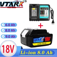 with charger bl1860 rechargeable battery 18 v6 8 9ah lithium ion for makita 18v battery 6ah bl1840 bl1850 bl1830 bl1860b lxt400