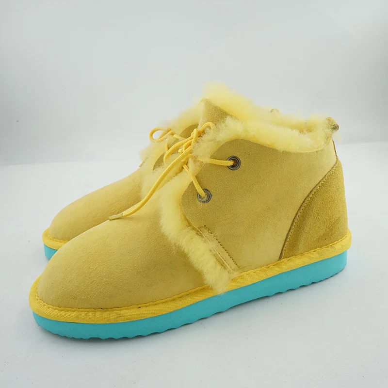 

Ботильоны женские зимние из натуральной овечьей кожи, на шнуровке