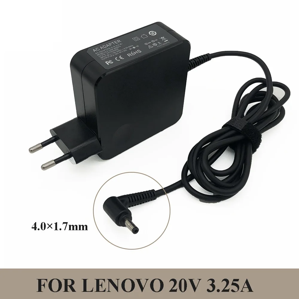 

2022 20V 3.25A 65W 4.0*1.7mm For Lenovo laptop charger adapter IdeaPad 310 110 100s 100-15 B50-10 YOGA 710 510-14ISK -------- .