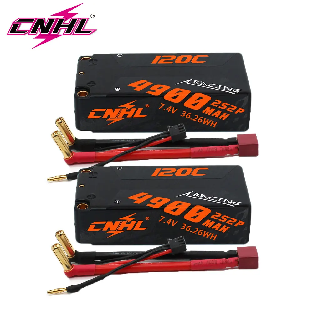 

2PCS CNHL 2S Shorty Lipo Battery 7.4V 4900mAh 120C HardCase With Deans T Plug For RC Drift Car Truck Tank Vehicle Truggy Buggy