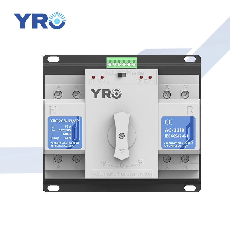 400 В переменного тока 63 А 2P однофазный автоматический переключатель ATS двойной