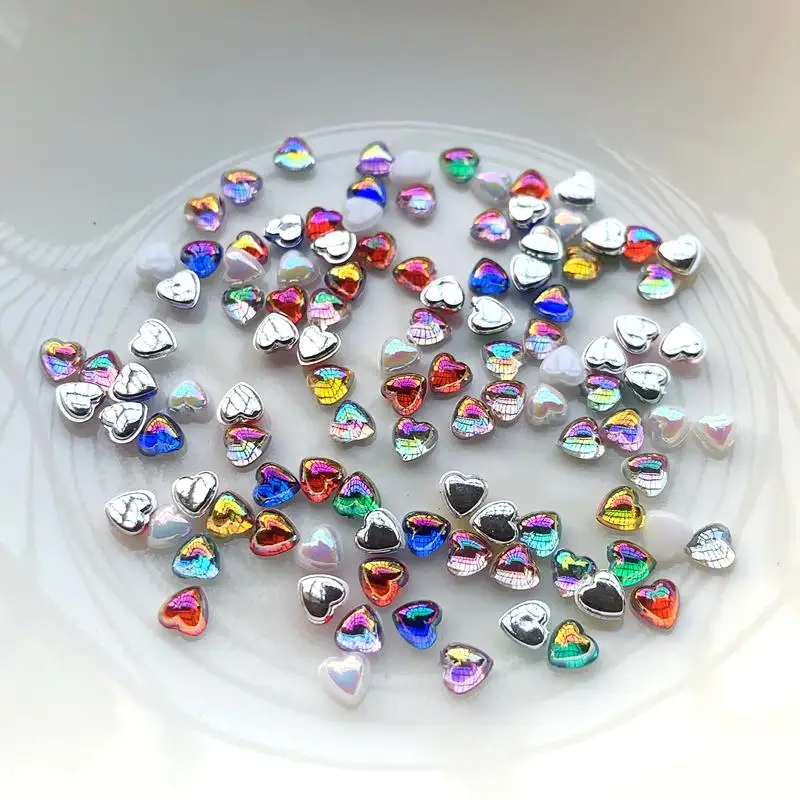 

beautiful heart flat back Rhinestone transparent AB Nail art DIY jewelry decoration accessories Multiple sizes available