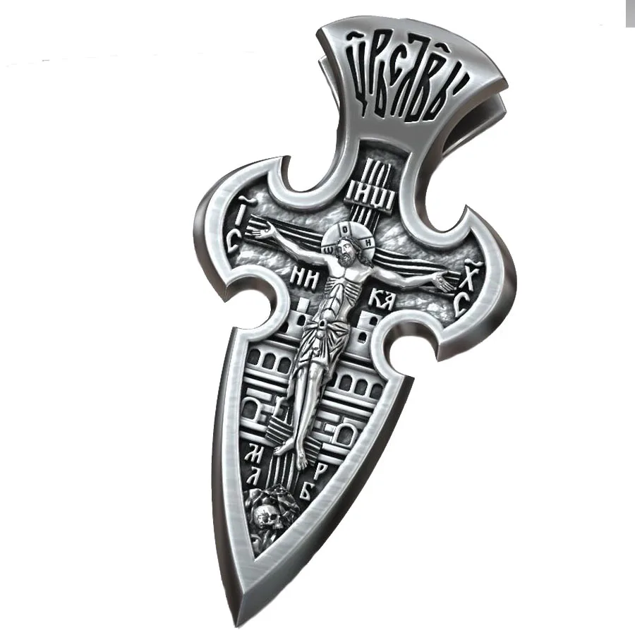 

Orthodox Jesus Christ Crucifix Cross Archangel Michael Pendant 925 SOLID STERLING Silver High Trendy