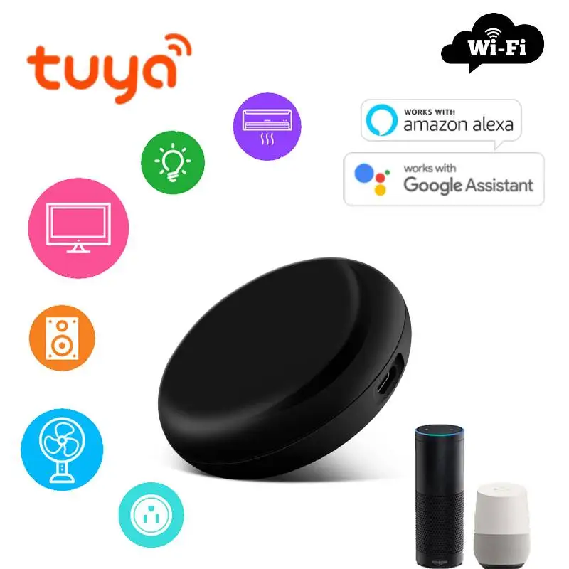 

Умный пульт дистанционного управления Tuya, Универсальный Инфракрасный пульт с Wi-Fi, для умного дома, работает с Alexa Google Home