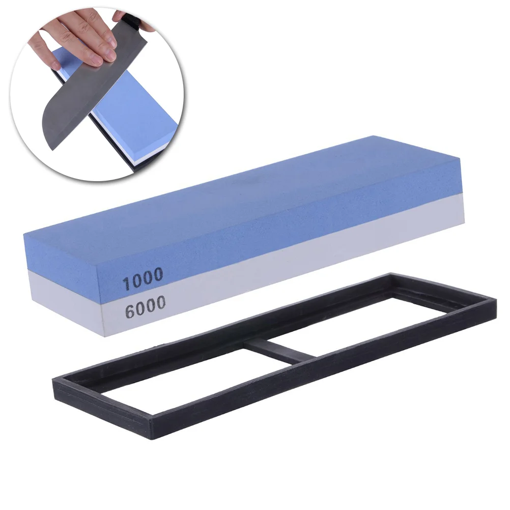 

Professional Whetstone Dual Sided 1000/6000 Grit Combination Sharpener Sharpening Waterstone Stone (Blue and White)