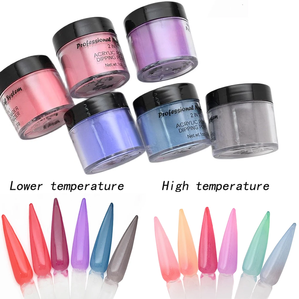 

1Oz Thermal Dipping Nail Powder 2-in-1 Acrylic&Dip Powder 6Colors Collection Tip Extension Nail Dip Acrylic Nail Pigment Dust&-1
