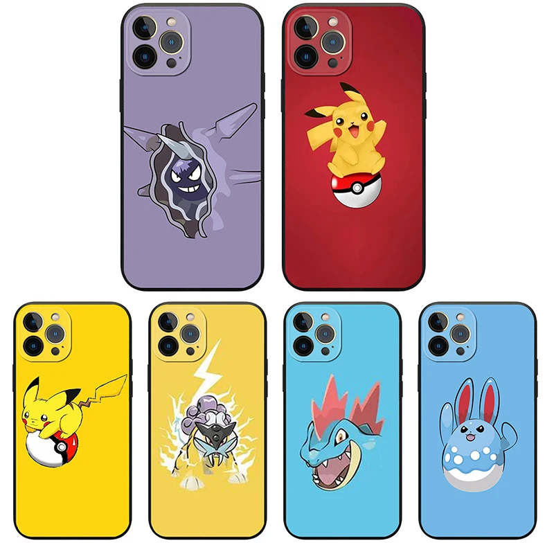 

Luxury Bandai Pokemon Phone Case for IPhone 11 12 Mini 13 Pro Max XS X 8 6s Plus SE XR Silicone Cover Shell