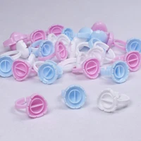 disposable glue rings plastic permanent makeup pigment holder pallet for tattoo eyelash extension glue divider container