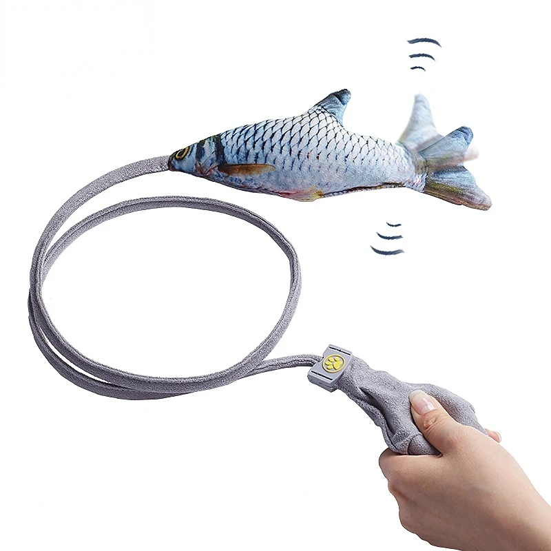 Cat Fish Toy Manual Control Simulation Fish Catnip Cat Pet Chew Bite Interactive Cat Toys Dropshipping Floppy Wagging Fish