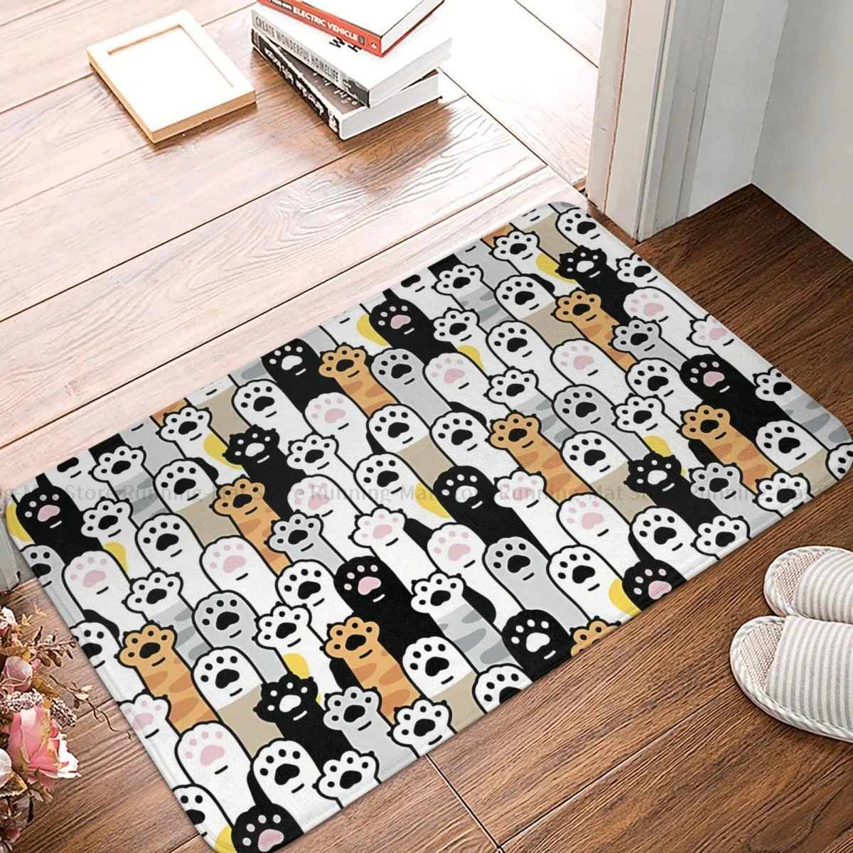 

Animal Kittens Non-slip Doormat Cat Toe Beans Living Room Bedroom Mat Outdoor Carpet Flannel Modern Decor