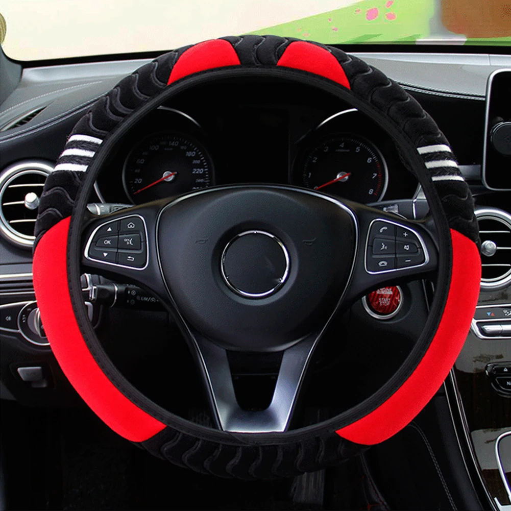

38cm Auto 15" Car Interior Steering Wheel Cover Smooth For Universal Car Warm Shock Absorption Covers Accessories High Quality