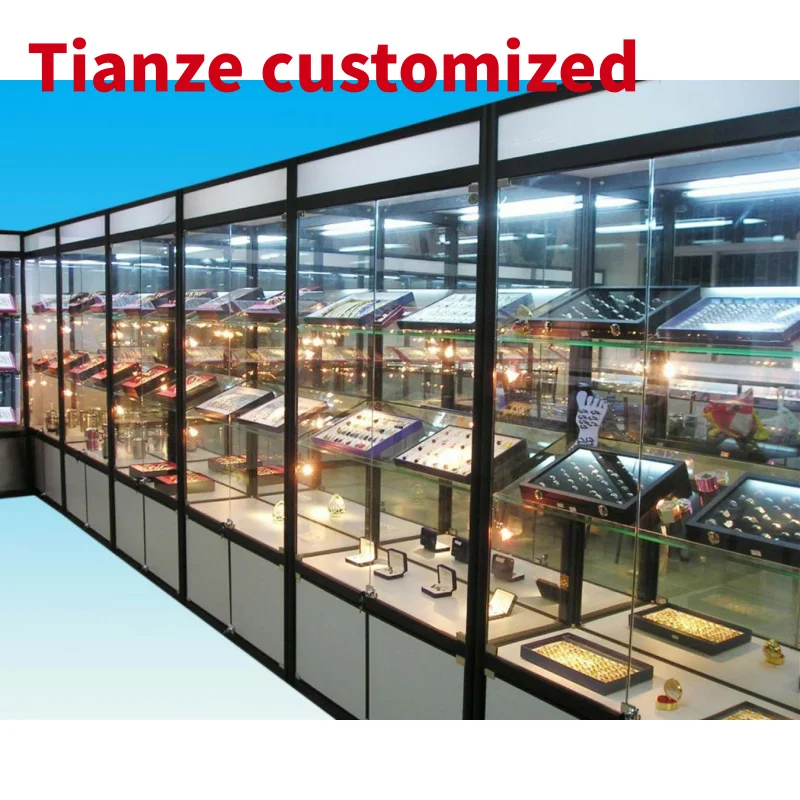 (Изготовление на заказ) низкая цена алюминиевая витрина для ювелирных изделий