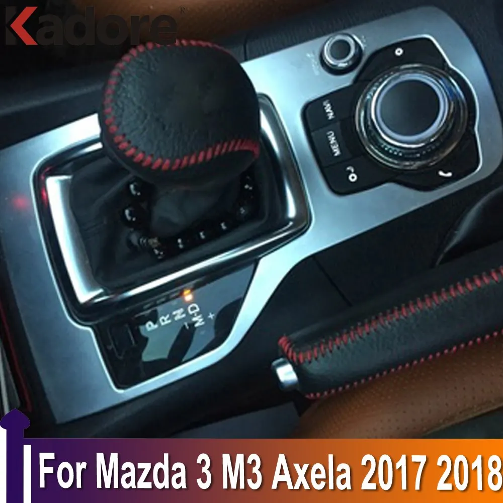 

For Mazda 3 M3 Axela 2017 2018 AT Gear Shift Box Panel Cover Sticker Trim Strips Garnish Protection Car-styling ABS Matte