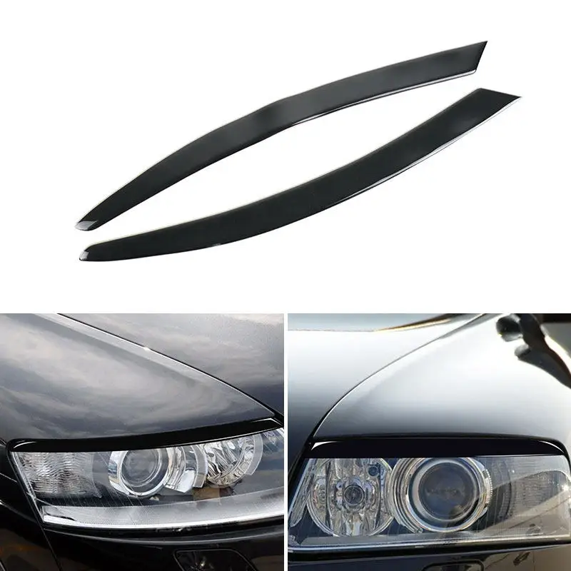 

2 шт. для Audi A6 C6 4F 2004 2005 2006 2007 2008 2009 Piano Black Автомобильные аксессуары Интерьер автомобиля Фара Брова Накладка