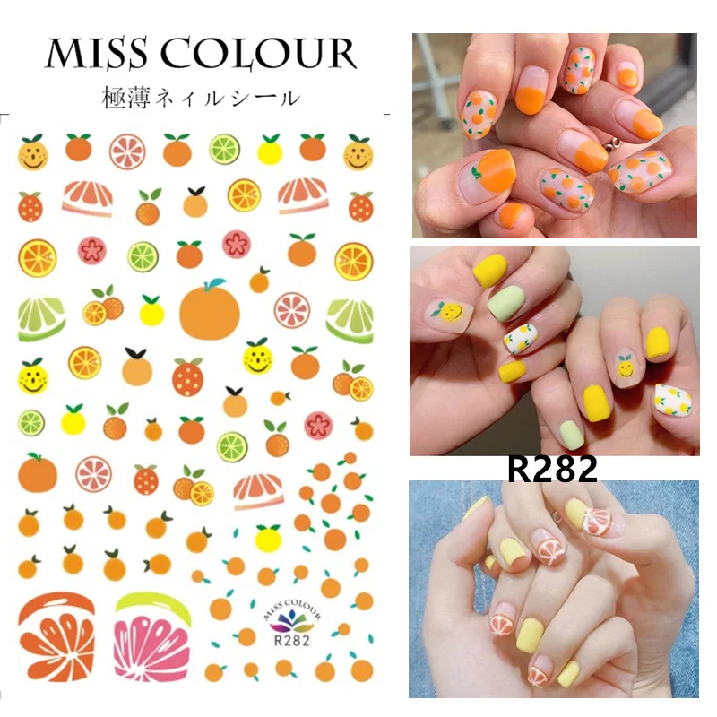 

Cartoon Lemon Watermelon Strawberry Nail Sticker Nail Art Decoration Anime Character Sticker Nail Art Supplies Nail Slider