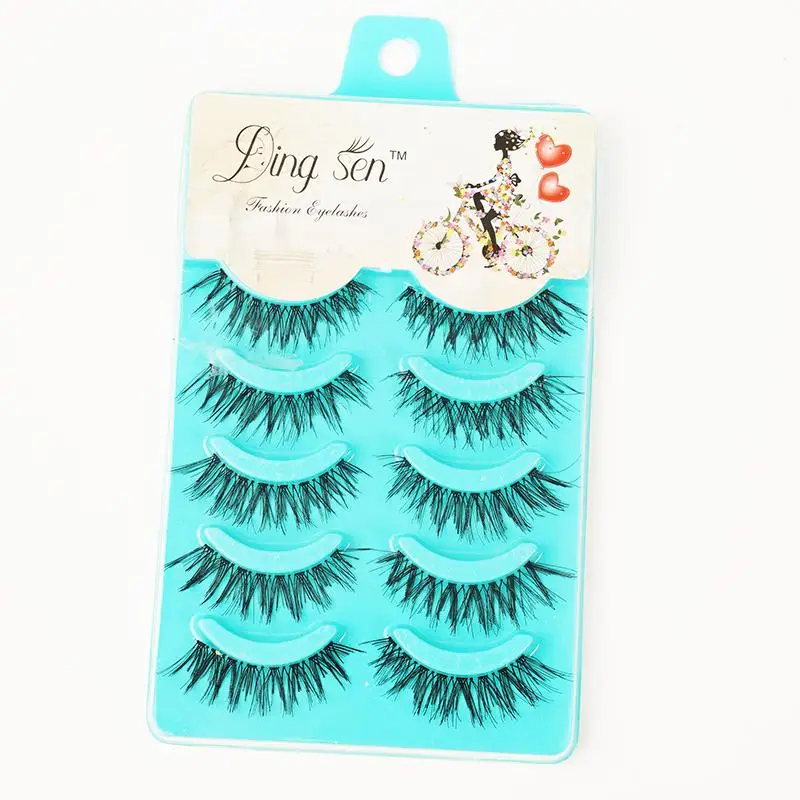 

5 Pairs Messy Cross False Eyelashes Mink Eyelashes Lashes Natural False New Handmade Reusable Thick Cilios Wispy 3D Makeup N6M3