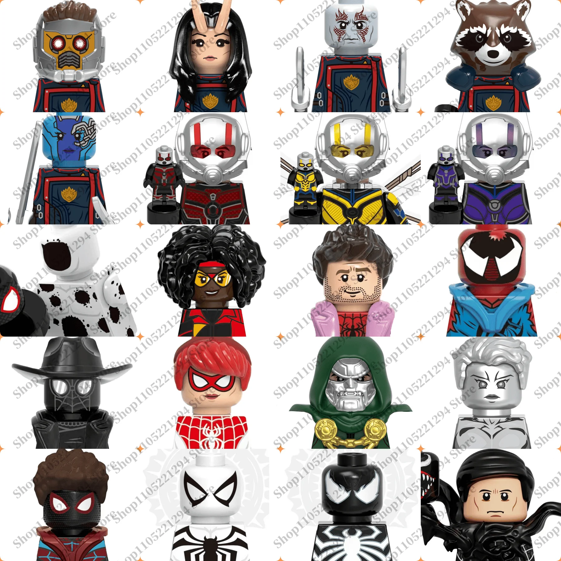 Игрушечные строительные блоки Marvel, мини-кирпичные игрушки, Человек-паук-муравейник, фантастическая четверка, развивающие игрушки «сделай сам», праздничные подарки (art.: 3920d3e86f4ff) - 3920d3e86f4ff