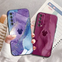 disney mickey mouse marble phone case for huawei y7s y9a y6 2019 y7p 2020 y8s y7 2019 y9 2019 coque soft funda liquid silicon