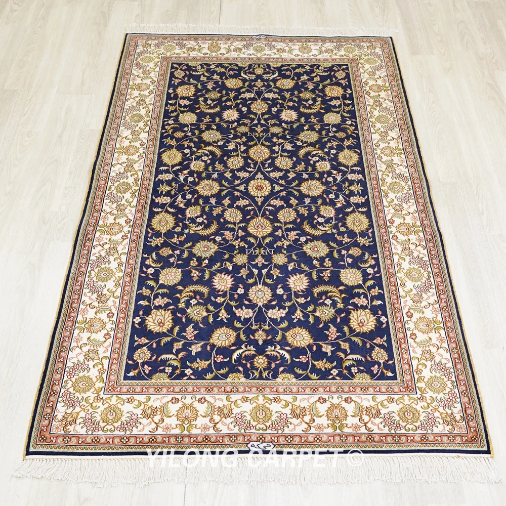 Турецкий Шелковый коврик ручной работы 91x152 см изысканные шелковые коврики