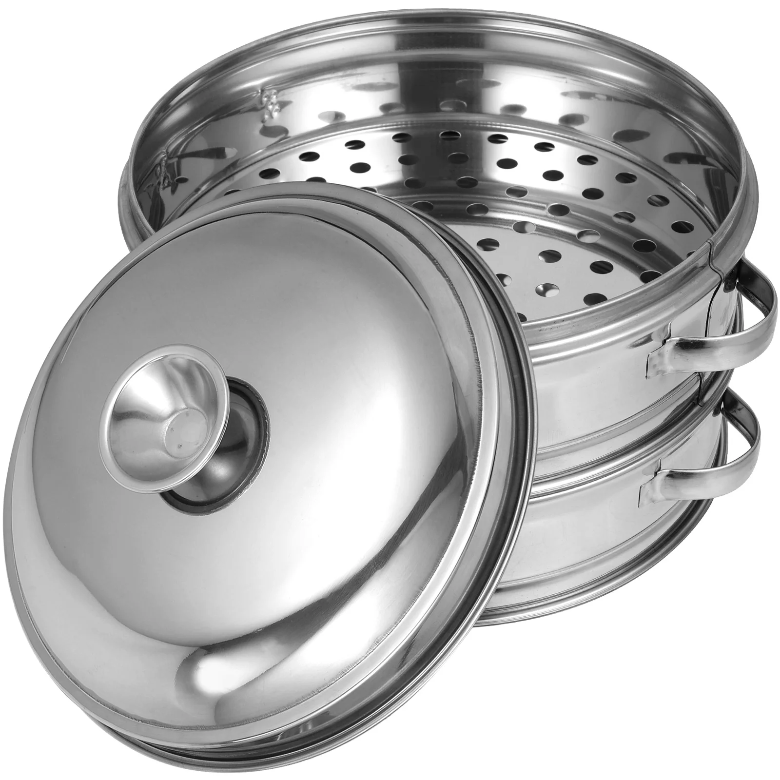 

Chinese Noodles Stainless Steel Steamer Veggie Inserts Food Pot Steaming Basket Cooking Rich