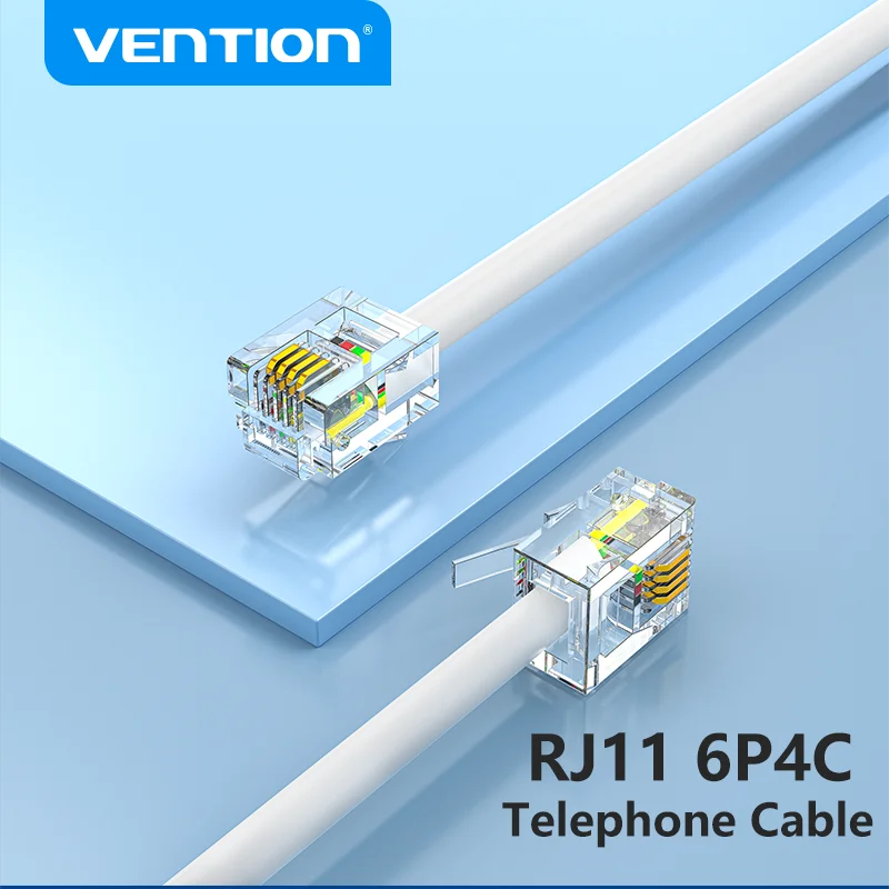Vention RJ11 Telephone Cable RJ11 Male to Male 6P4C Phone Line Cord for DSL Modem Answernig Machine Caller ID Fax Telephone Cord