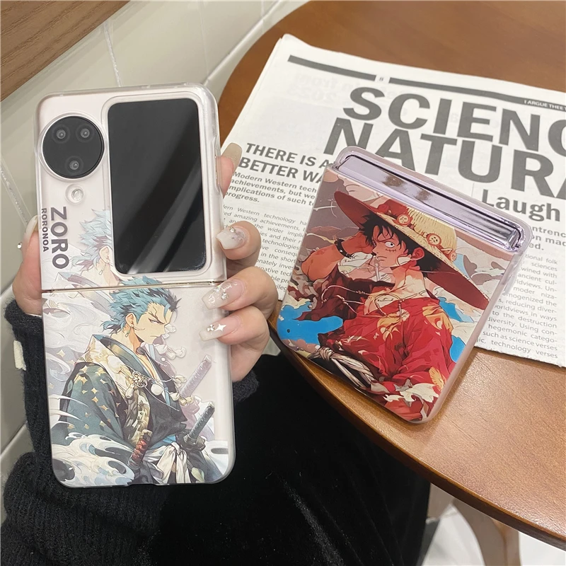 Аниме One Piece Luffy Zoro Dragon Ball Goku 40s Стиль для Oppo Find N2 Flip N3 Cover Чехол телефона Игрушка в
