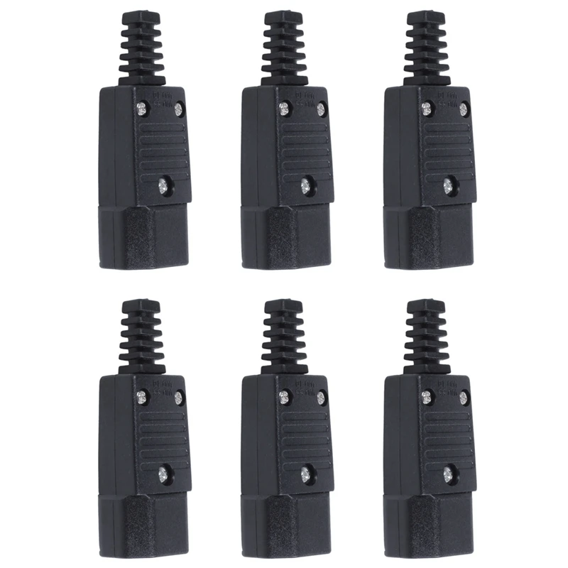 

6X Black IEC-320 C14 Male Plug AC Power Inlet Socket Connector 250V 10A