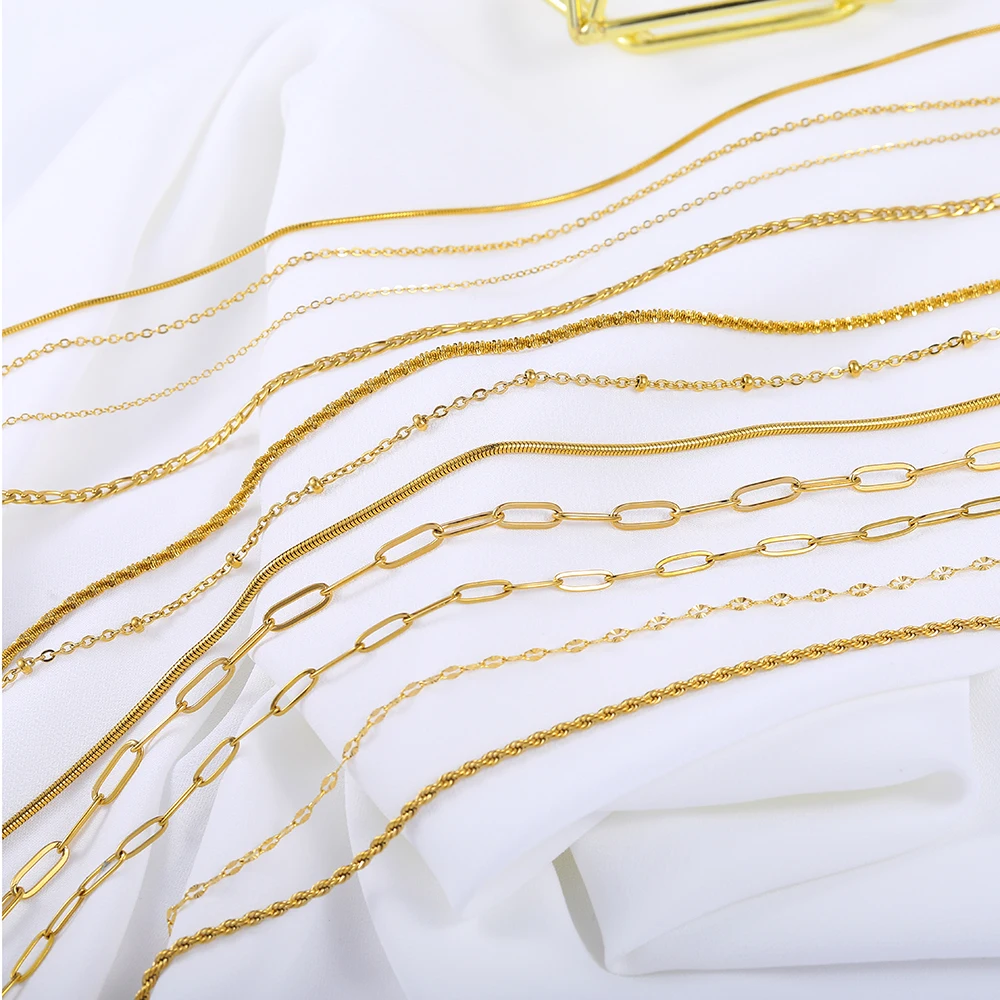

Multi-layer Choker Neck Stainless Steel Link Necklace for Women Necklace Gold Color Cuba Chain Necklace Women Jewelry for Women