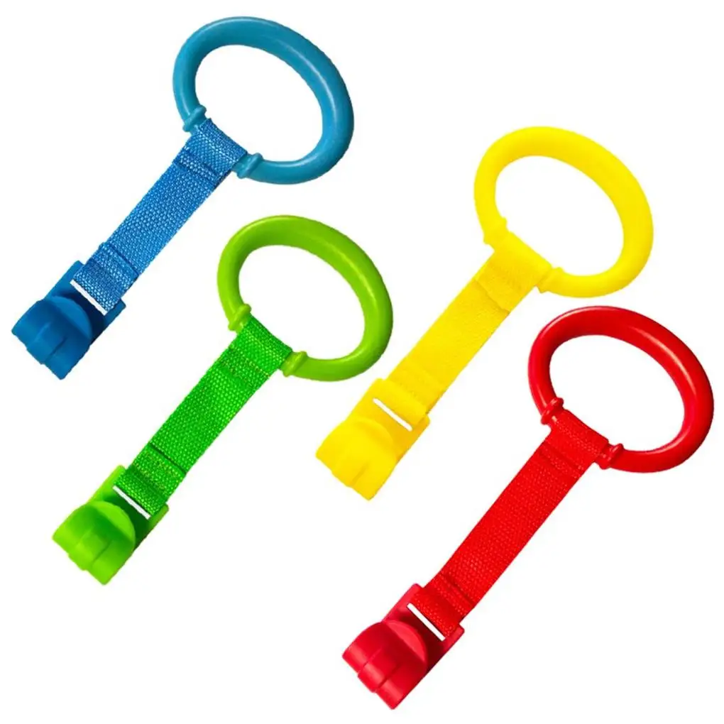 

4Pcs Baby Pull Rings Plastic High-Strength Universal Hanging Ring Small Toys Pendants Home Training Playpen Accessories