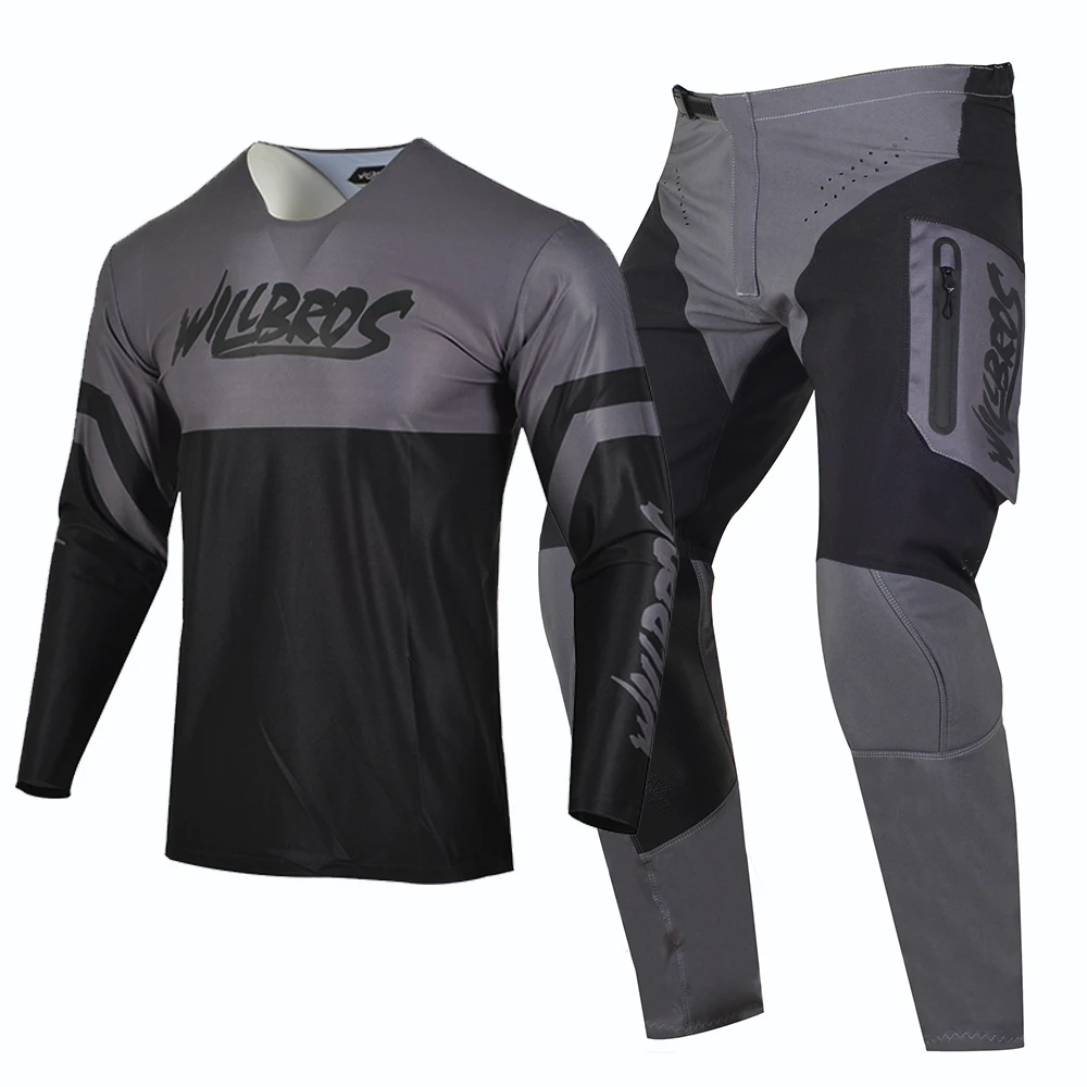 

Брюки Motocross MX Flexair Mach из Джерси, комбинированные, для внедорожников, для гонок, 4 способа, стрейч, с карманами, комплект, BMX Willbros Enduro, серые