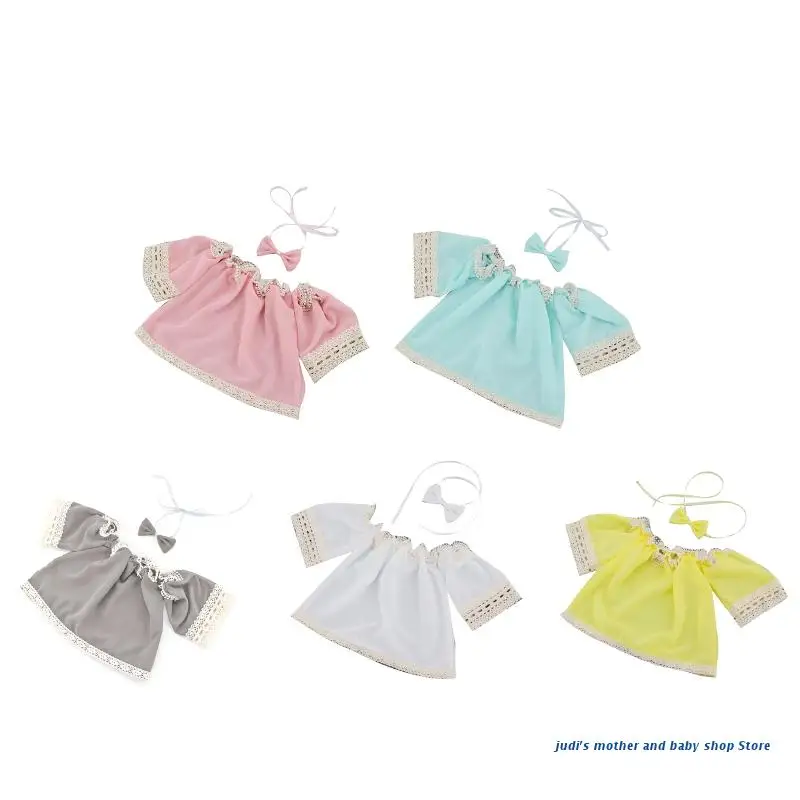 

Newborn Bowknot Headwear Lace Clothes Set Dress Skirt Jumpsuit for Newborn Baby Toddler Kids Girl Photography Props Accessories