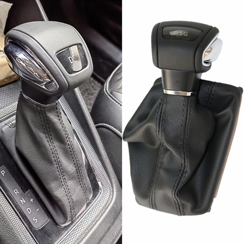 

Car DSG Gear Shift Knob Head Handball Lever Dust Cover Leather For Skoda Kodiaq Karoq Octavia A7 Superb Yeti