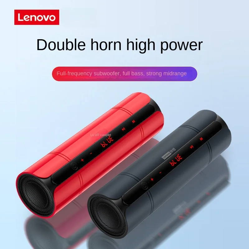 Новый мощный Bluetooth динамик Lenovo L026 для занятий спортом на открытом воздухе, вечеринки, длительный срок службы батареи, высокое качество звука, FM, сабвуфер, праздничный подарок