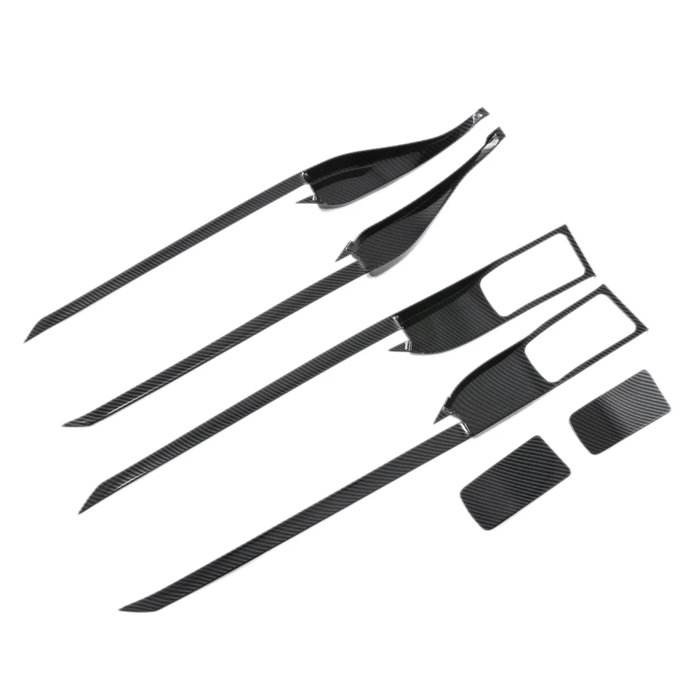 

6Pcs Car Inner Door Handle Trim Cover for Ford Mondeo Evos 2022 ABS Carbon Fiber Door Plate Decorative Styling Sticker