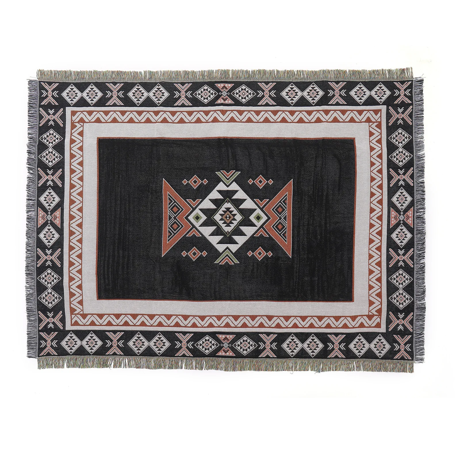 Пледы в богемном стиле одеяло двустороннее бохо хиппи цветное цветочное подарки