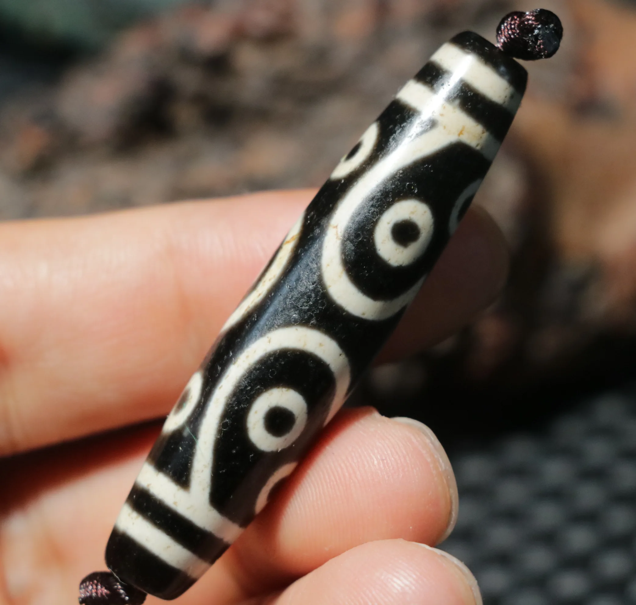 Уникальный узор Сокровище Тибетский топ Старый агат 11-глазый Big Master dZi Подвеска из